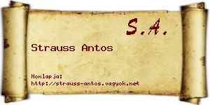 Strauss Antos névjegykártya